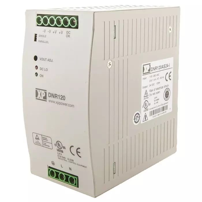 XP POWER POWER SUPPLY, 24V, 120W, 5A, DNR120AS24-I