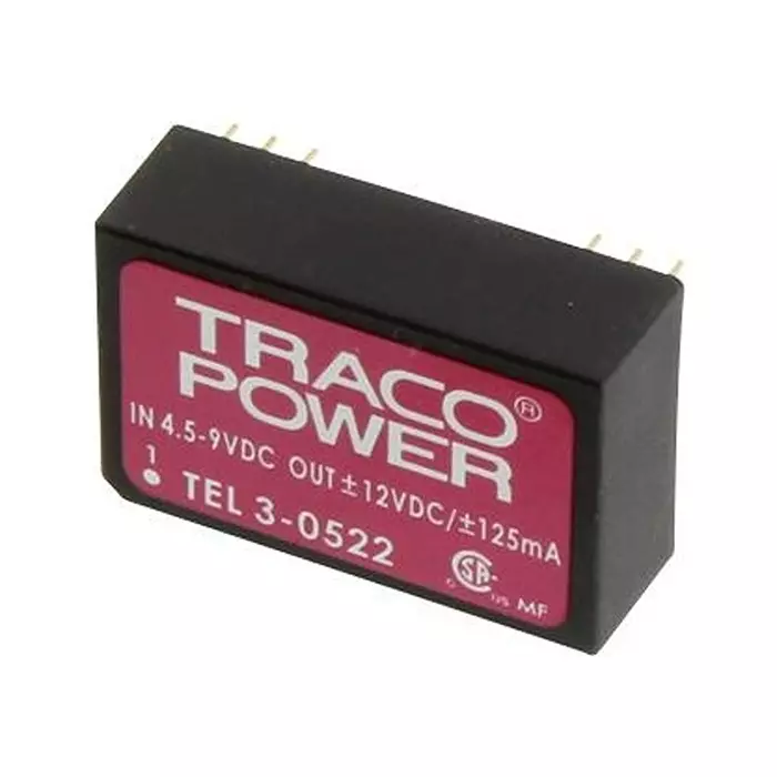 TRACO POWER CONVERTER, DC/DC, 3W, +/-12V, TEL 3-0522