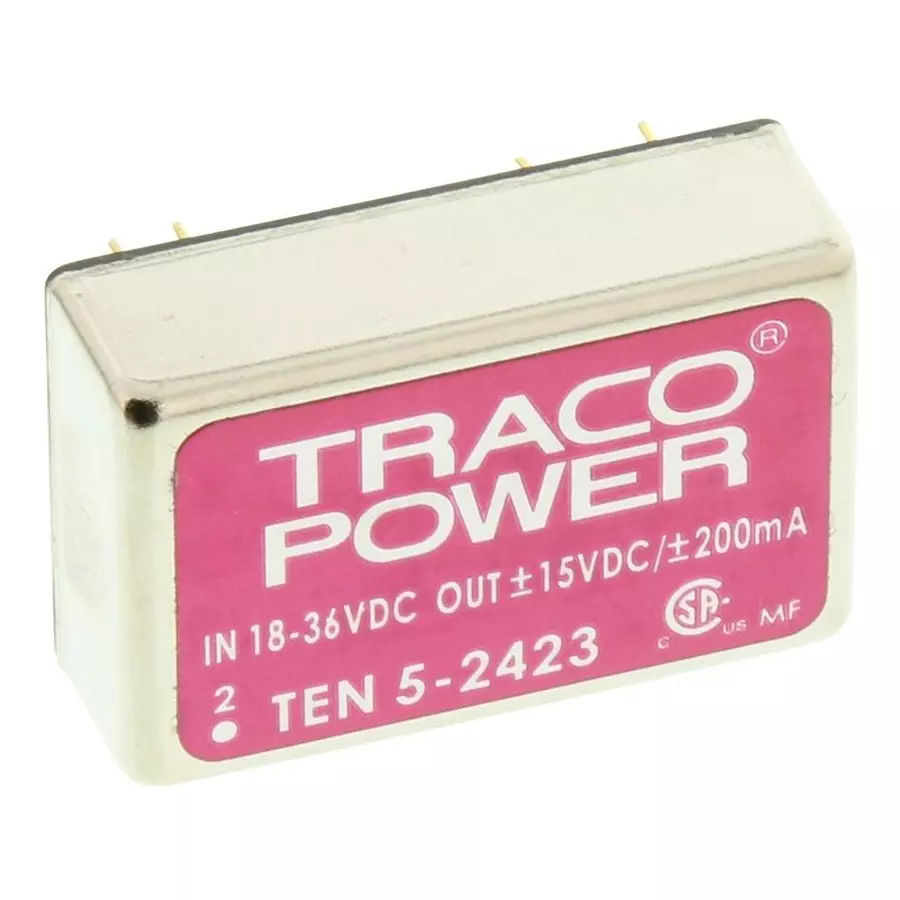 TRACO POWER CONVERTER, DC-DC, +/-15V, 5W, TEN 5-2423