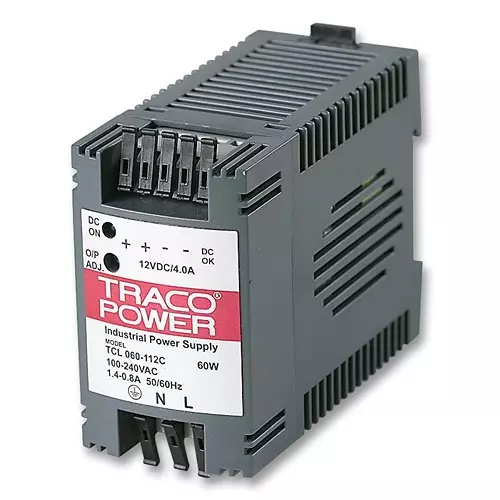 TRACO POWER PSU, DIN RAIL, 60W, 12V, TCL 060-112C
