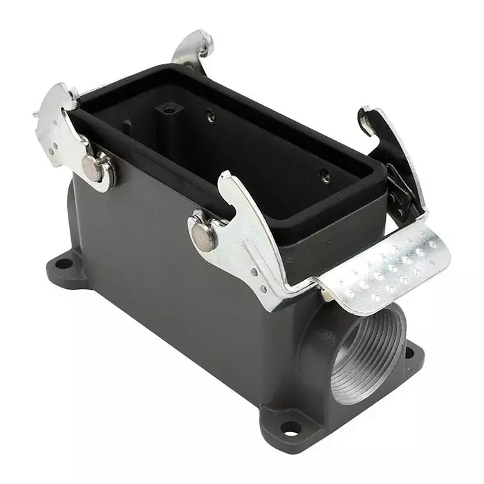 MOLEX Heavy Duty Hoods / Housings / Bases HEAVY DUTY BASE, 16B, 2 LEVER, PANEL 93601-2539