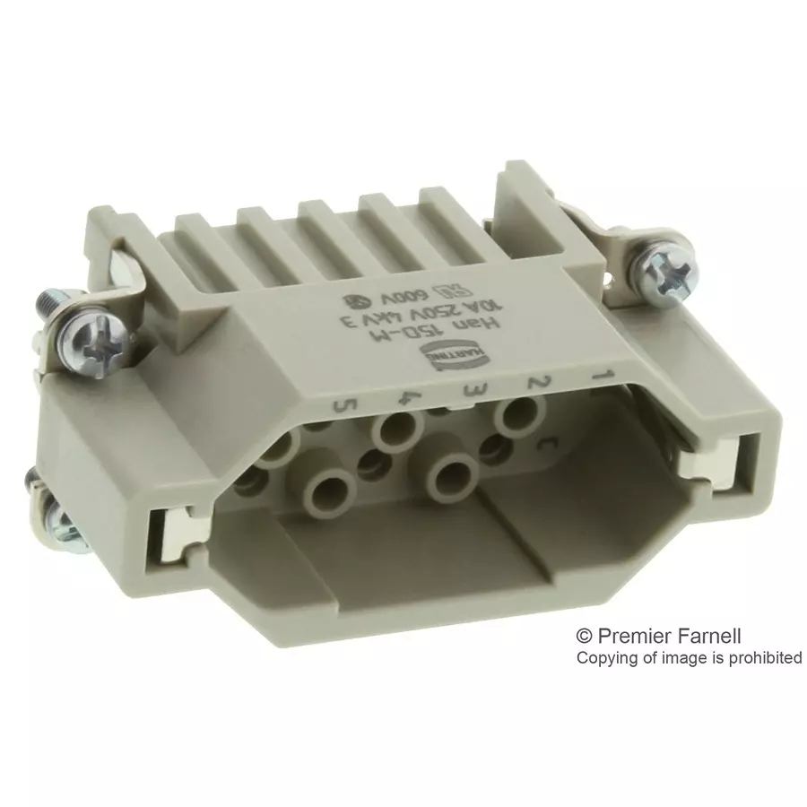Harting Heavy Duty Connectors RECTANGULAR HAN INSERT, PLUG 15 POSITION CRIMP, 09210153001