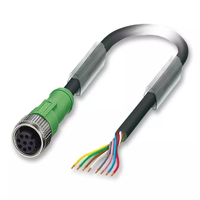 Phoenix Contact Sensor Cable Assemblies SENSOR CABLE, 8POS, M12 SOCKET, 5M, SAC-8P- 5,0-PUR/M12FS