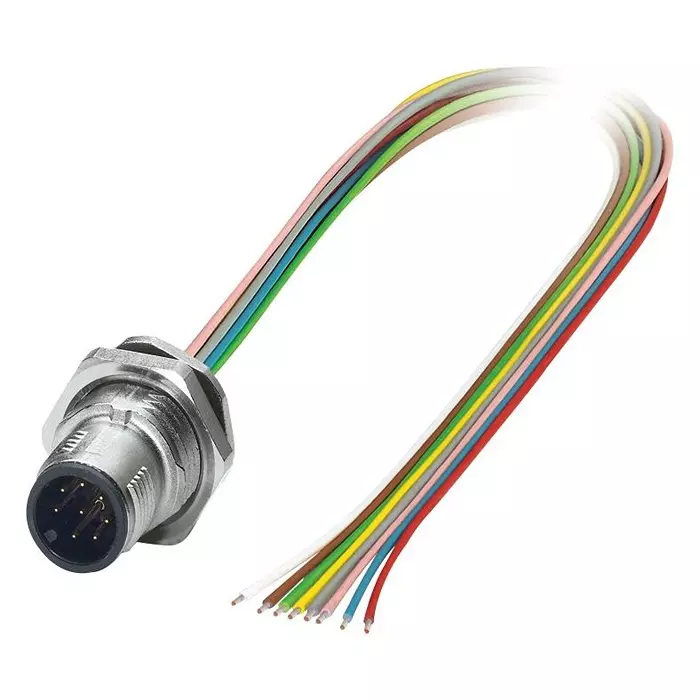 Phoenix Contact Sensor Cable Assemblies SENSOR CORD, 8P, M12 PLUG-FREE END, 0.5M, 1419687
