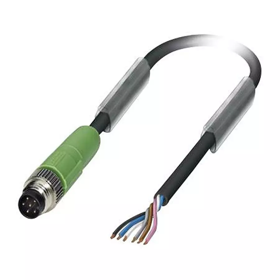 Phoenix Contact Sensor Cable Assemblies SENSOR CORD, 6P, M8 PLUG-FREE END, 1.5M, 1522095