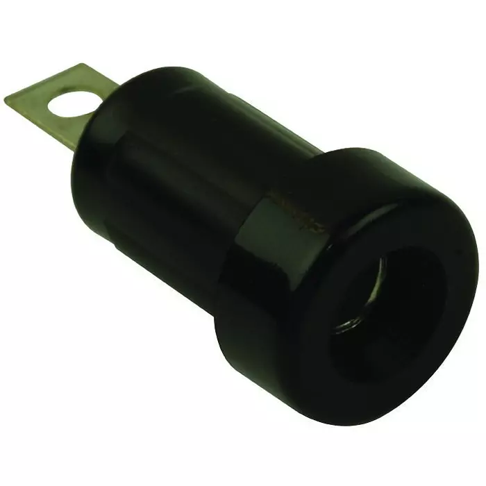 JOHNSON BANANA JACK, 15A, SOLDER, BLACK, 108-2303-801