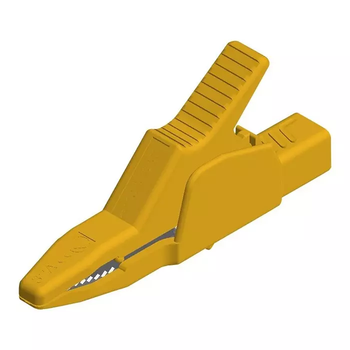 HIRSCHMANN CROCODILE CLIP, 30MM, YELLOW, 32A, 972405103