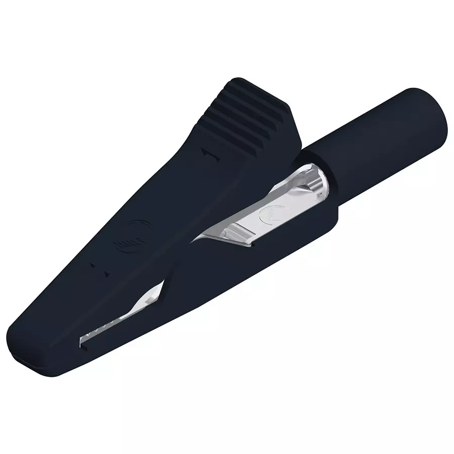 HIRSCHMANN CROCODILE CLIP, 4MM, BLACK, 6A, 930319100