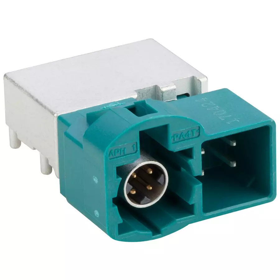 AMPHENOL COMMUNICATIONS SOLUTIONS AUTOMOTIVE CONN, R/A PLUG, 12POS, THT, HSDNCRPPCB8A