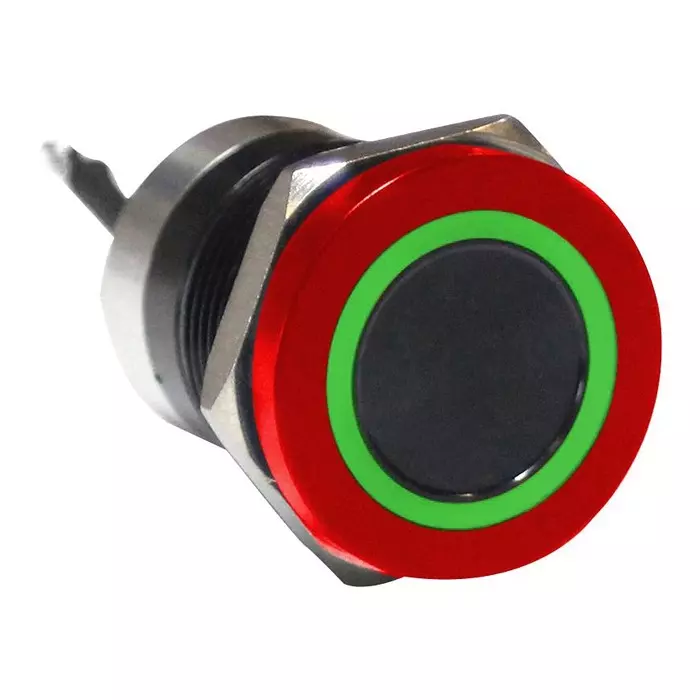 ARCOLECTRIC (BULGIN LIMITED) CAPACITIVE SW, DPDT, 0.01A, 12V, GRN/RED, MC19LORGR