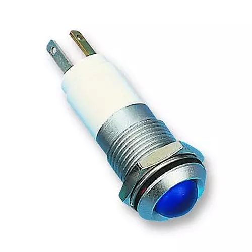 CML INNOVATIVE TECHNOLOGIES LED, M14, 24VDC, MATT CHROME, BLU, 19272357