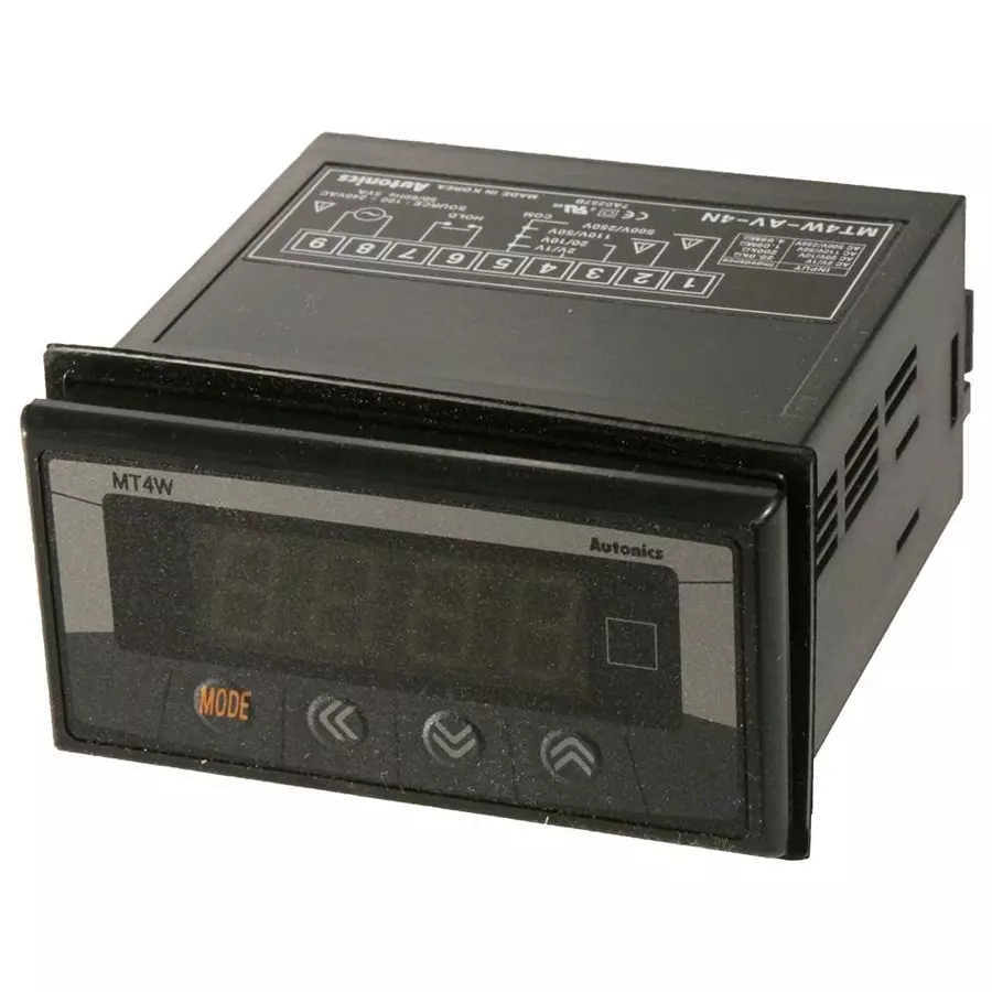 Autonics Digital Panel Meter, 4-Digit, 100Vac To 240Vac, MT4W-AV-4N