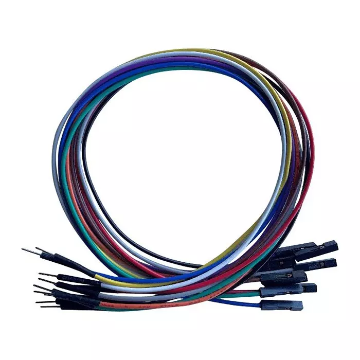 TWIN INDUSTRIES Jumper Wires, Multi-Colored, 10Cm, 24Awg, TW-MF-10C (Pack of 10)