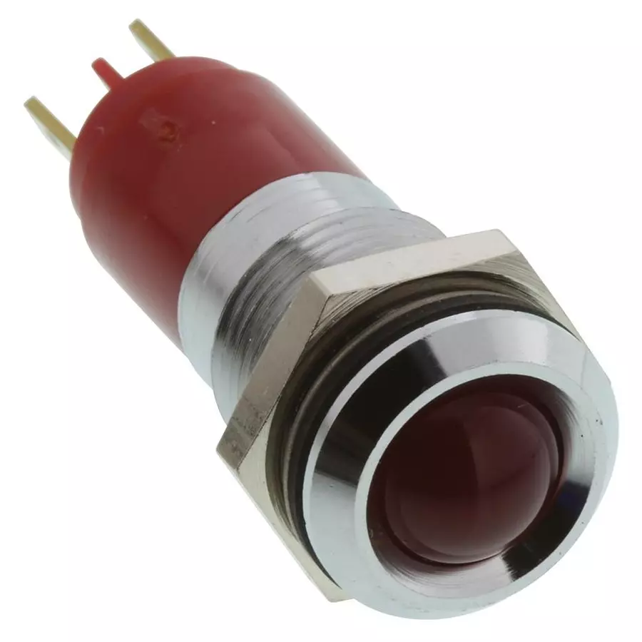 WAMCO Panel Mount Indicator, Led, 14Mm, Red, 12V, WL-19210250