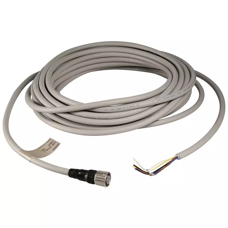 OMRON STI Sensor Cord, 5P M12 Rcpt-Free End, 20M, F39-JG20A-L