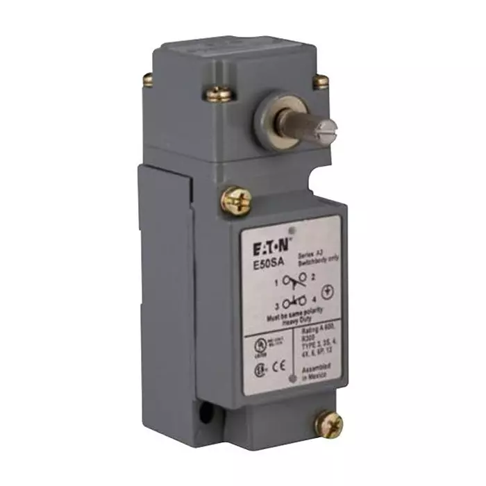EATON CUTLER HAMMER LIMIT SWITCH, SIDE ROTARY, 4PST-2NC/2NO, E50BR1