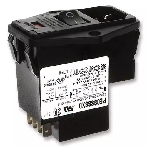 CORCOM - TE CONNECTIVITY POWER ENTRY MOD, EMI/RFI, 10A, 120/250V, PE0S0SSX0