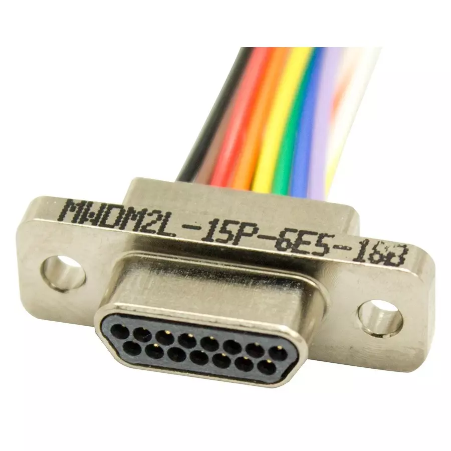 GLENAIR CABLE, 25POS, MICRO D PLUG-FREE END, 18", MWDM2L-25P-6E5-18B