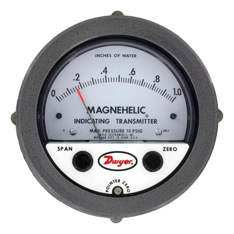 DWYER PRESSURE TRANSMITTER, 6INCH-H2O, 605-6.