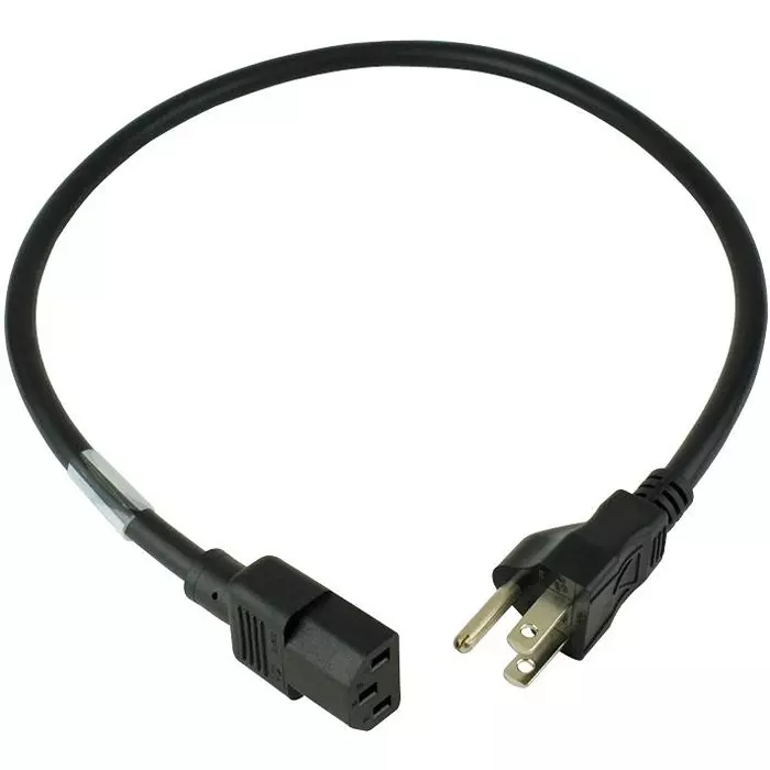 VOLEX POWER CORD, NEMA5-15P/IEC, 2FT, 13A, BLACK, 17041A 10 B1