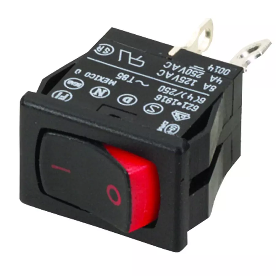 CARLING TECHNOLOGIES SWITCH, ROCKER, DPST, 8A, 250V, BLACK, 62115919-0-9-V