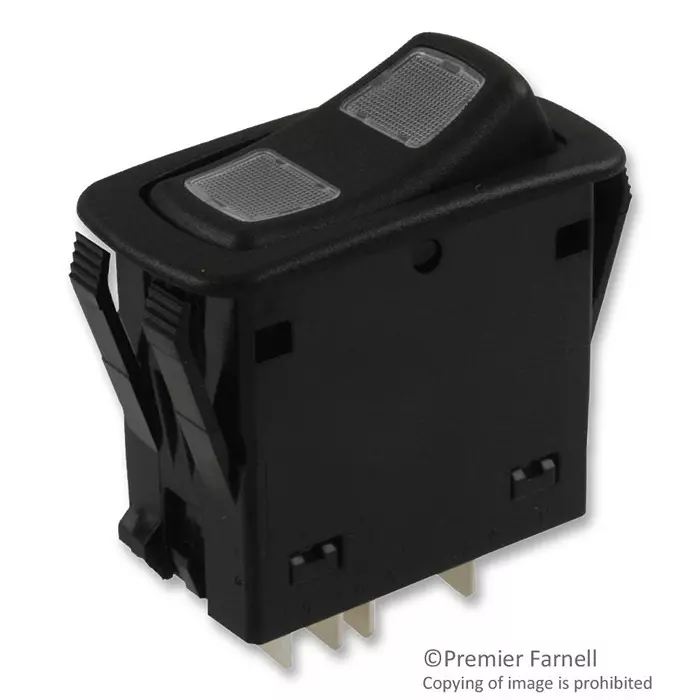 CARLING TECHNOLOGIES SWITCH, ROCKER, ILLUMINATED, DPDT, 20A, 12VDC, BLACK, L26D1CHH1-A1100-000