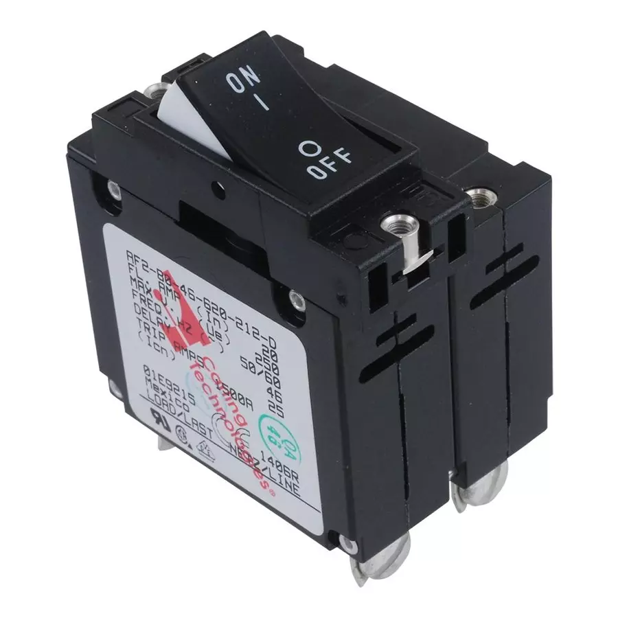 CARLING TECHNOLOGIES CIRCUIT BREAKER, 2 POLE, 277VAC, 20A, AF2-B0-46-620-212-D
