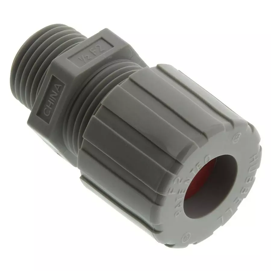 HUBBELL WIRING DEVICES CONDUIT CORD CONNECTOR, NYLON, 0.5IN, SHC1021CR