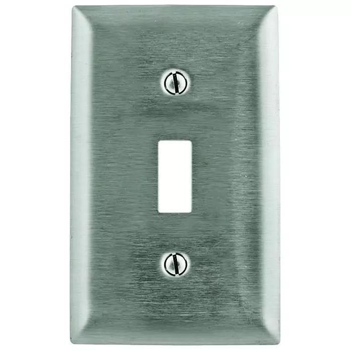 HUBBELL WIRING DEVICES WALL PLATE, 1 GANG, 1 TOGGLE, SST, SS1