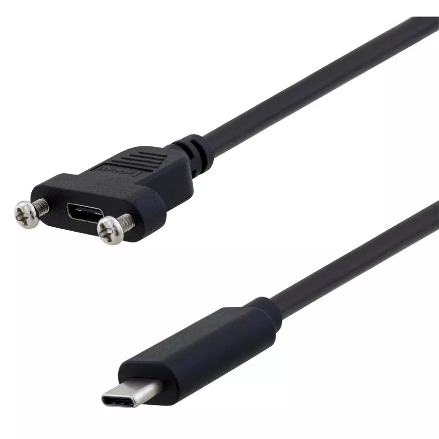 L-COM USB CABLE, 3.0 C PLUG-RCPT, 19.7", BLACK, U3A00057-05M