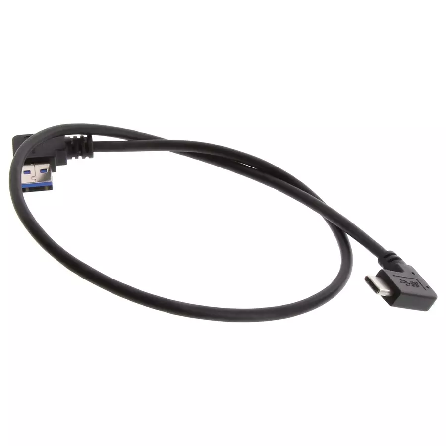 L-COM USB CABLE, 3.0 A PLUG-C PLUG, BLK, 19.7", U3A00078-05M