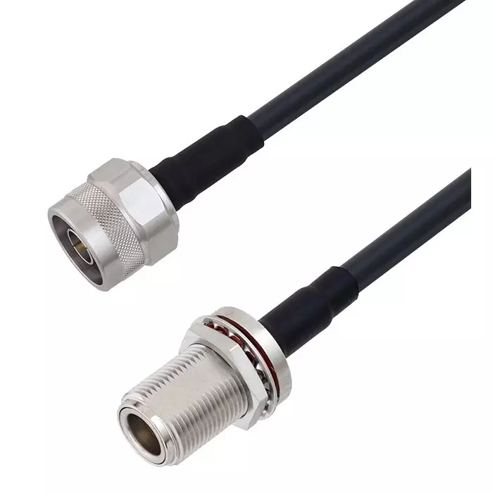 L-COM RF COAX CABLE, N PLUG-N BHD JACK, 2FT, LCCA30174-FT2