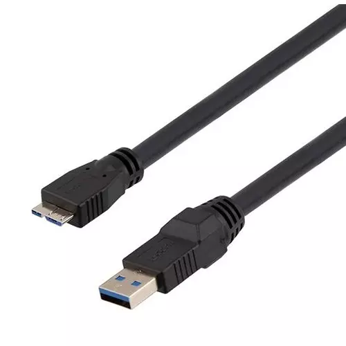 L-COM USB CABLE, 3.0 A PLUG-MICRO B PLUG, 2M, CAU3HFAMB-BLK-2M