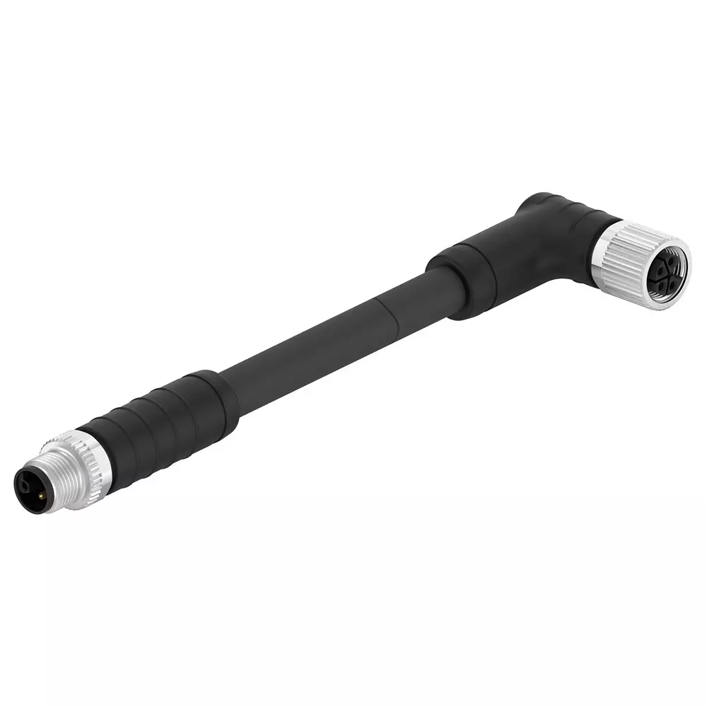 TE CONNECTIVITY Sensor Cord, 4P M12 Plug-R/A Rcpt, 5M, T41526C9L14-005