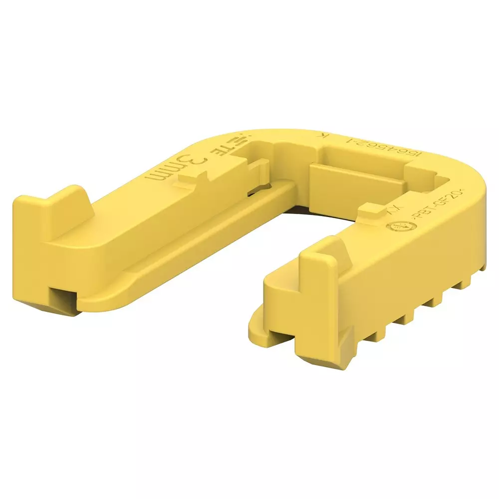 TE CONNECTIVITY Mounting Clip, Pbt Gf, Yellow, 1564562-1 (Pack of 10)
