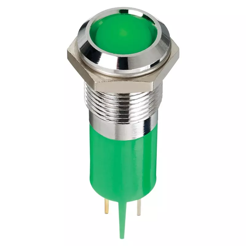 APEM Led Indicator, Panel, 14mm, Green, 12V, Q14P1CXXHG12E