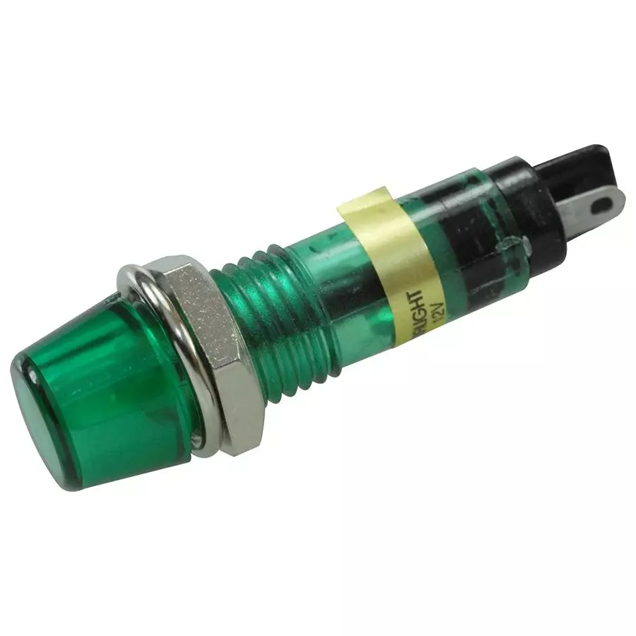 DIALIGHT Panel Mount Indicator, Led, 7.2mm, Green, 12V, 607-3232-130F