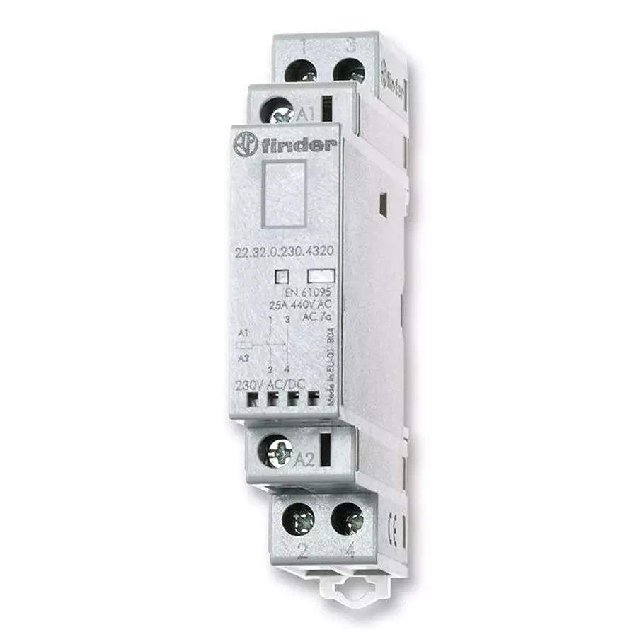FINDER Relay, Dpst-No, 250VAC, 25A, 22.32.0.012.4320