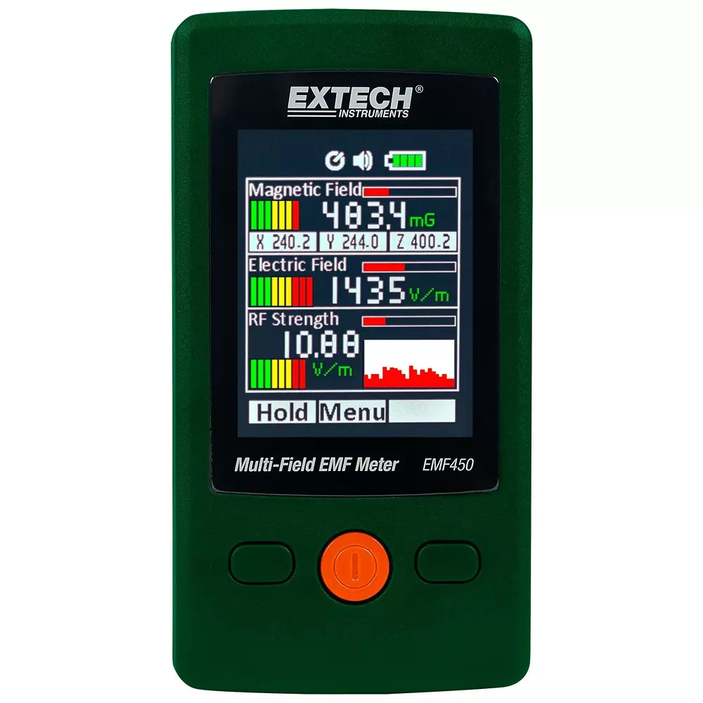 EXTECH INSTRUMENTS Multi-Field Emf Meter, 50 - 2000V/M, 15%, EMF450