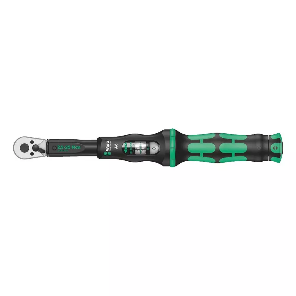 WERA Torque Wrench W/Rev. Ratchet, 1/4" Hex., CLICK-TORQUE A 6