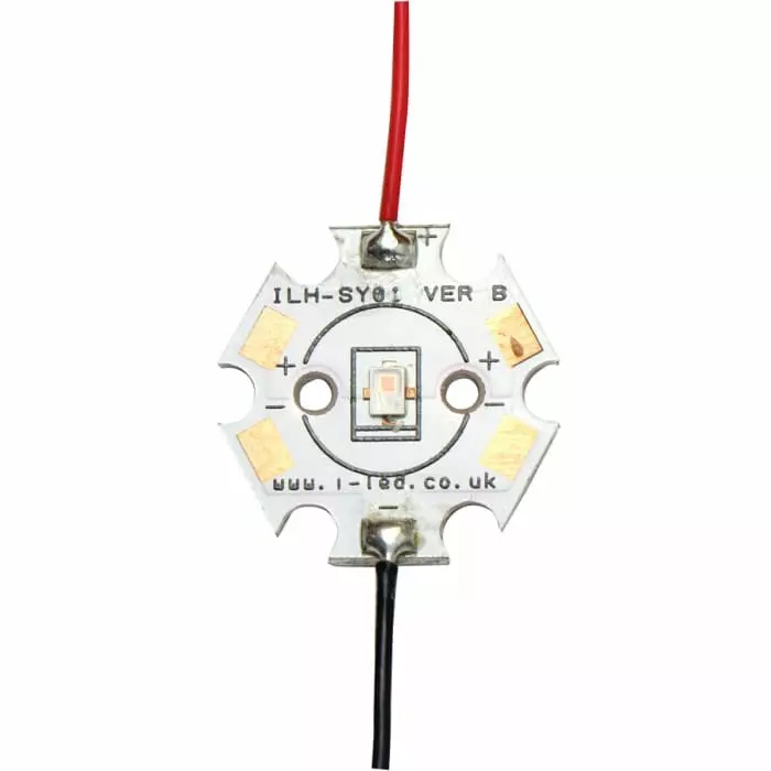 Intelligent LED Solutions LED Array, 1 Super Red LED, ILH-SY01-SRED-SC201-WIR200.