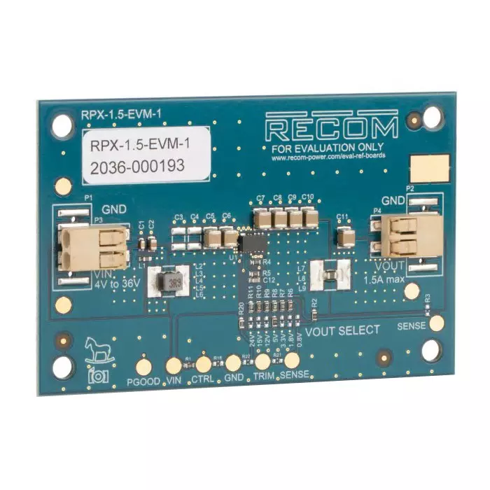 RECOM POWER Evaluation Board for Use with Buck Regulator Module, RPX-1.5-EVM-1