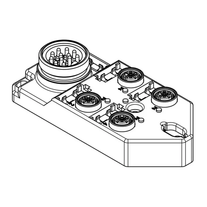 Brad from Molex Cable Assembly M12 Connector Size 4 Port, 1202480068