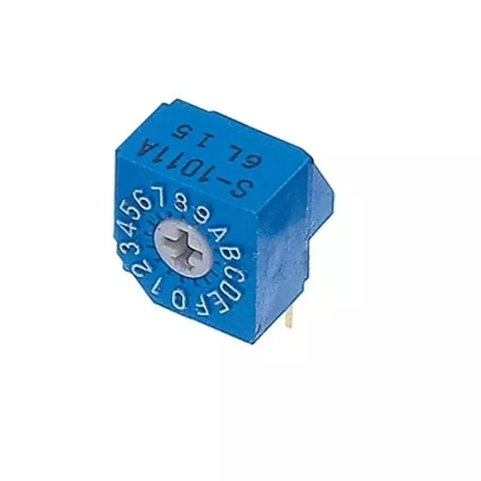 NIDEC COPAL ELECTRONICS GMBH S-1000A Series Hexadecimal Rotary Switch 16 Position 100 mA Pin Terminal, S-1011A (Pack of 2 Pcs)