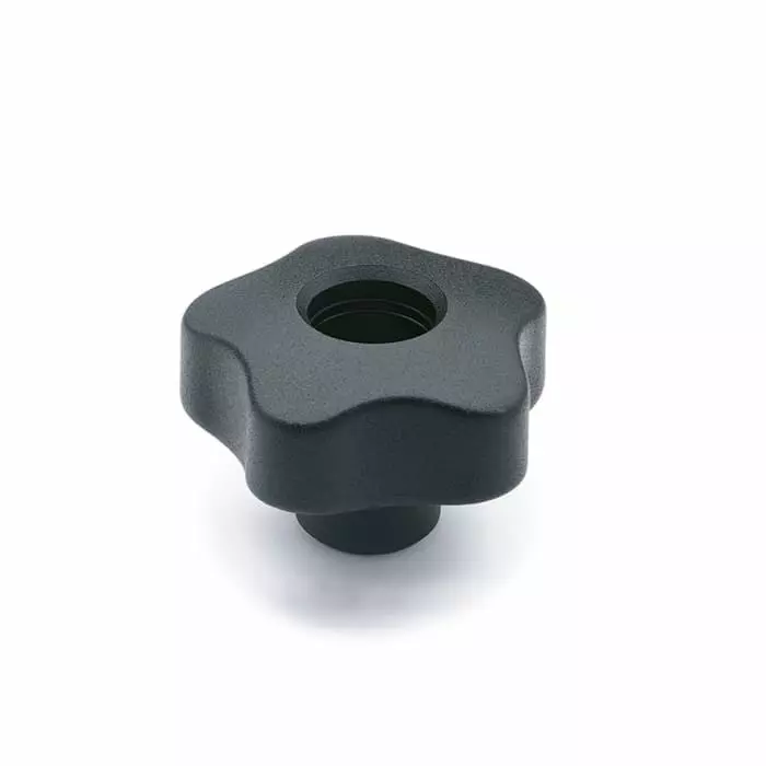 Elesa Polypropylene Based Technopolymer Knob M6 Threaded Through Hole, 69746 (Pack of 5 Pcs)