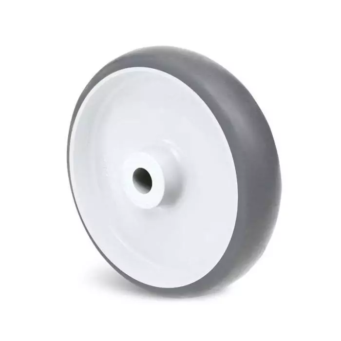 Guitel Hervieu Grey Thermoplastic Rubber Impact Resistant Quiet Operation Trolley Wheel 40 Kg, 325-200-050L10