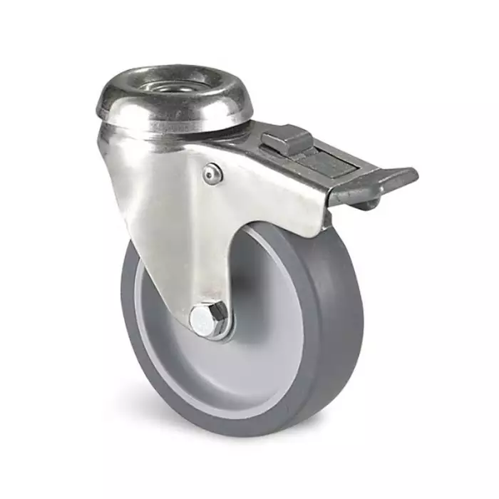 Guitel Hervieu Braked Swivel Castor Wheel 60 Kg Capacity 75 mm Wheel, JP2OD075-325L