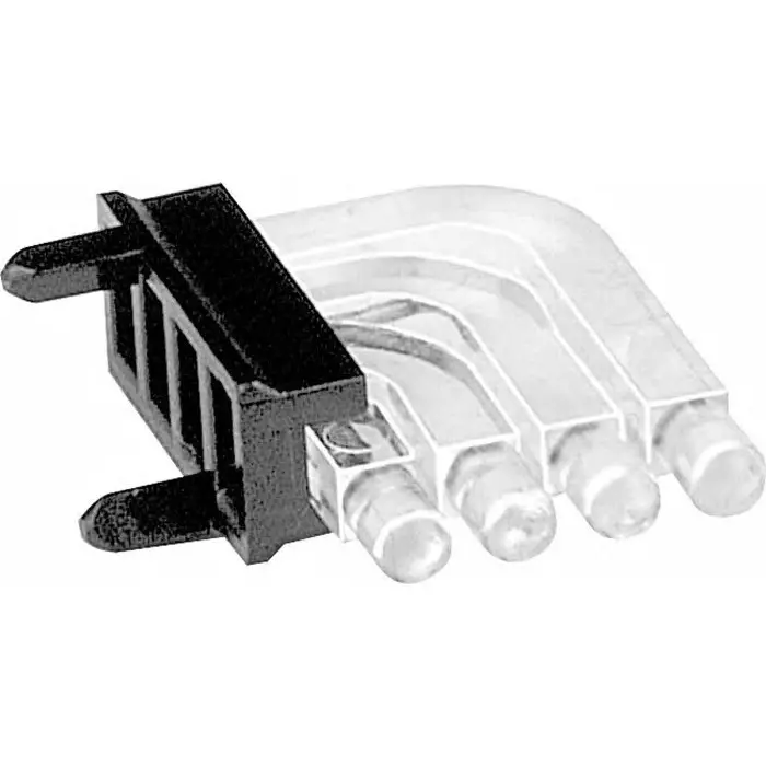 MENTOR PCB Mounted 4-Way Right Angle LED Light Pipe Quad-Level-Row Clear Dome Lens, 1296.1004 (Pack of 5 Pcs)
