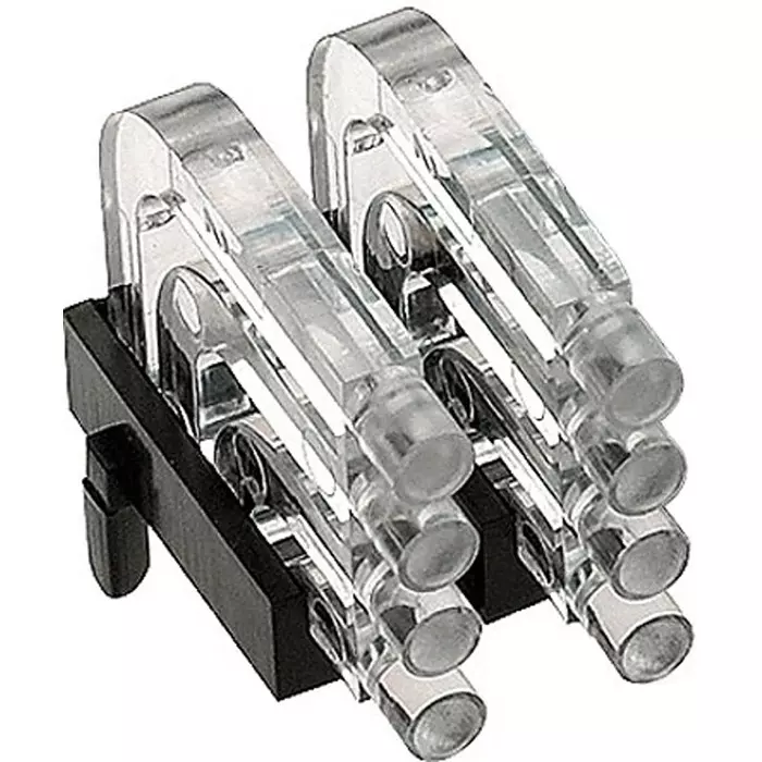 MENTOR PCB Mounted 8-Way Right Angle LED Light Pipe Quad-Level-Row Clear Dome Lens, 1296.1024 (Pack of 2 Pcs)