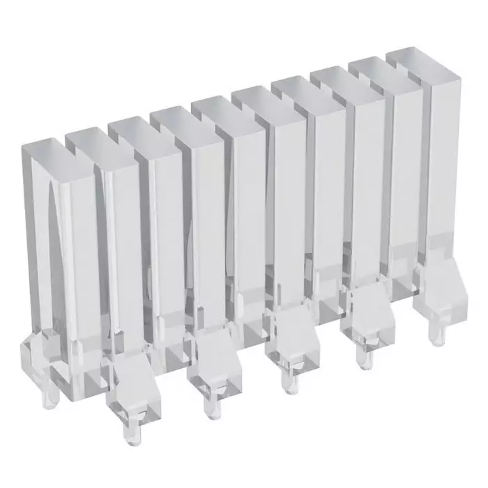 MENTOR PCB Mounted 10-Way LED Light Pipe Clear Rectangle Lens, 1274.202 (Pack of 5 Pcs)